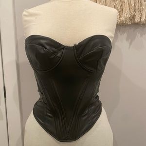 Sexy faux leather corset
